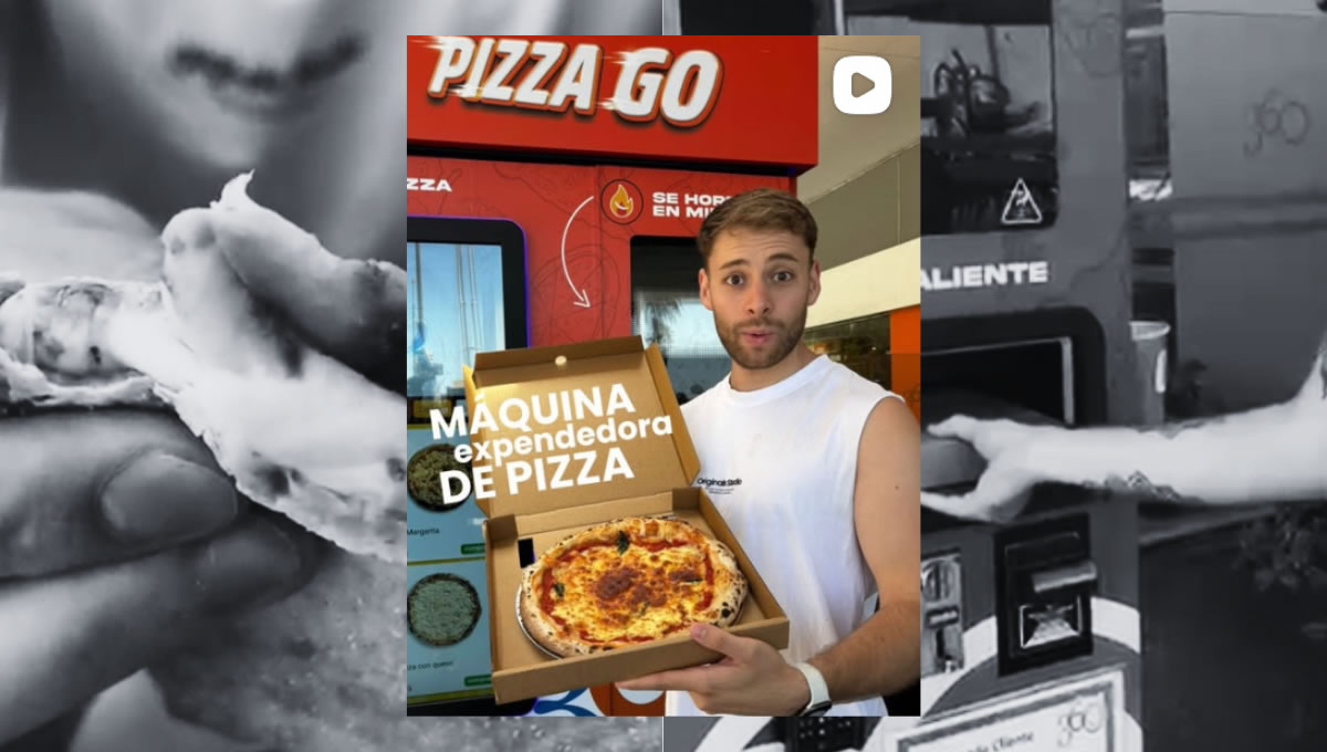 Una expendedora de pizzas se volvió furor tras la visita de influencers en ANCAP Trouville